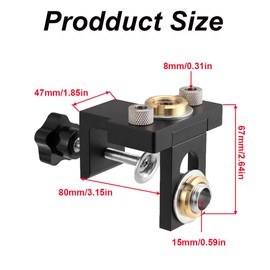 TopHomer 3-in-1 Pocket Hole Jig Kit, Self-Centeringfor Woodworking Exact dowel holes, with Positioning Clip Adjustable Drill Guide Punch Locator Carpentry Tools, with 8 mm Drilling Template