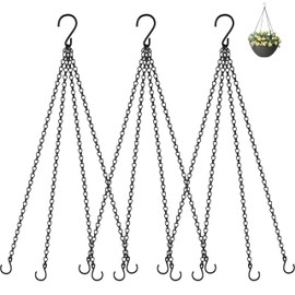 3 Pack, 23 Inch Hanging Baskets Chain, Hanging Chains with Hooks Flower Pot Chain Replacement Plant Hangers for Planters, Bird Feeders and Lanterns(Black) | garini