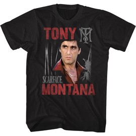 Scarface - Mens Tony Scarface T-Shirt, Size: Large x Tall, Color: Black