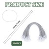 100Pcs Christmas Tree Ornament Hanger String Silver Ribbon with Snap