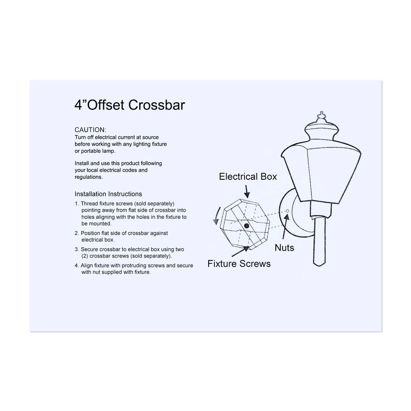 Canomo 4" Universal Light Fixture Crossbar 360 Rotation, Cross-Shaped Lighting
