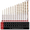 Saipor 13-Piece Twist Drill Bit Titanium Coated HSS Twist Drill
