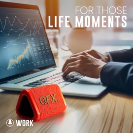 QFX BT-ZX0 Mini Speakers - IPX7 Waterproof Portable Bluetooth Speaker | Dynamic HD Sound | Small Wireless Speaker with TWS, FM Radio, Long Battery Life | Ultimate Travel Speaker for Music Lovers, Red