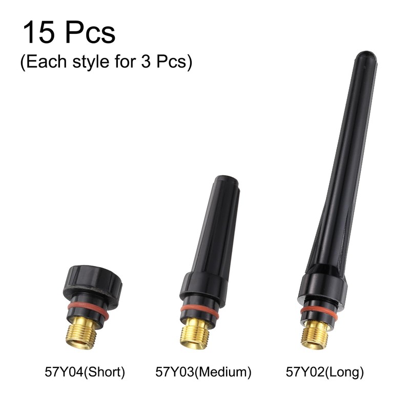 sourcing map 15pcs TIG Back Cap 57Y02 57Y03 57Y04 Fit