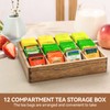 KIRIGEN Wood Tea Organizer 12 Compartments Tea Bag Holder Wooden