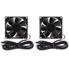 2 Pieces 80 mm Fan 8025 Fan 80 x 80