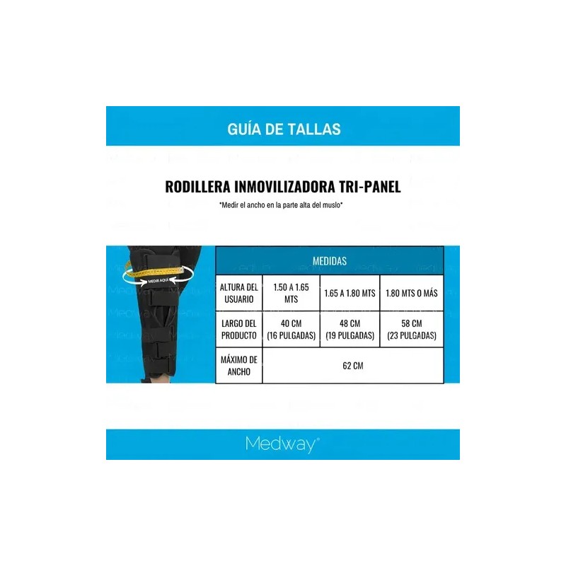 Medway | Rodillera Inmovilizadora Tri-panel Talla largo23