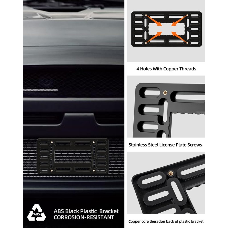 XCLPF Front License Plate Bracket,No Drill License Plate Holder,License Plate