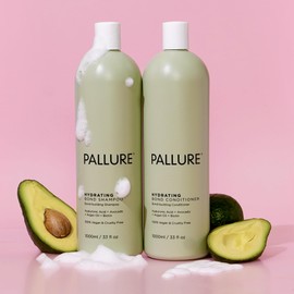 Pallure Hydrating Bond Duo Shampoo & Conditioner To Support Thicker, Voluminous, Fuller Looking Hair, Infused with Hyaluronic Acid, Biotin, Avocado and Rosemary Oil, 1000 ml