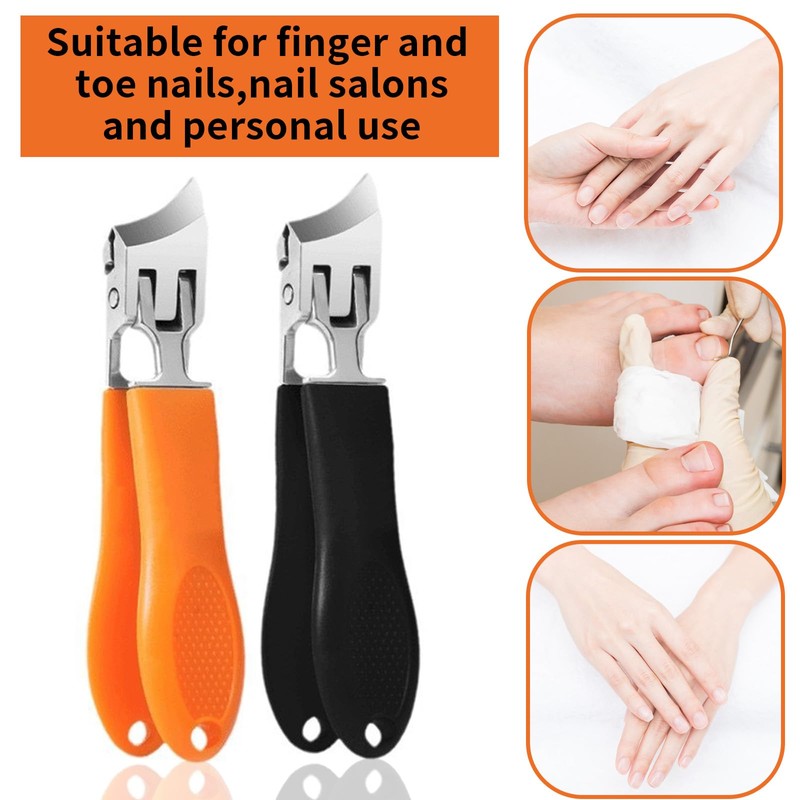 HEOUCH Pack of 2 Slanted Nail Clippers, Stainless Steel Nail