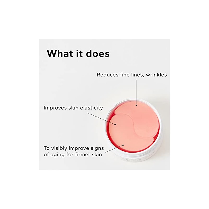 Parches para ojos de hidrogel de retinol y colágeno, Rosado