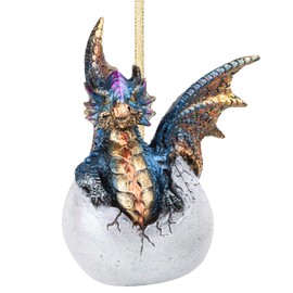 Design Toscano Hard Boiled Dragon Hatchling Holiday Ornament, 3.5", Full Color