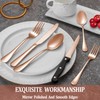 72 Pcs Rose Gold Silverware Set with Steak Knives Service