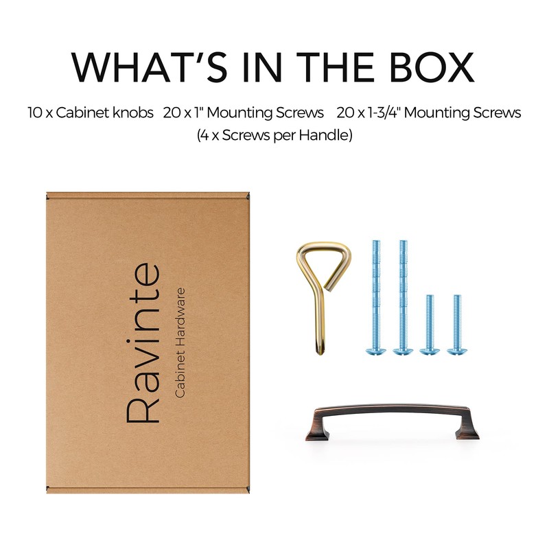 Ravinte 10 Pack Kitchen Cabinet Handles Drawer Pulls Oil Rubbed