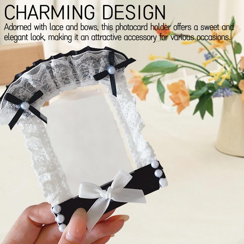 Roioiow Lace Bows Photocard Holder Protective Sleeves - Lovely Display