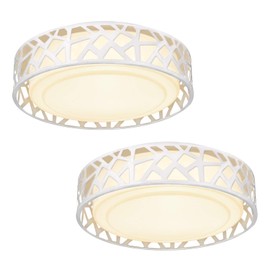 Light Fixtures Ceiling 2 Pack, VICNIE 12 inch 15W 1100 Lumens Flush Mount Lights, Dimmable 3000K Warm White, ETL Listed for Kitchen, Hallway, Bedroom, Stairways (Metal Body and Acrylic Shade)