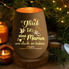 Mama Geschenk, Windlichter mit Gravur Dankeschön Geschenke für Mama, Muttertagsgeschenke für Mama, Geburtstagsgeschenk Weihnachtensgeschenk, Ostergeschenke für Beste Bonus Mama (Weiß-Mama)
