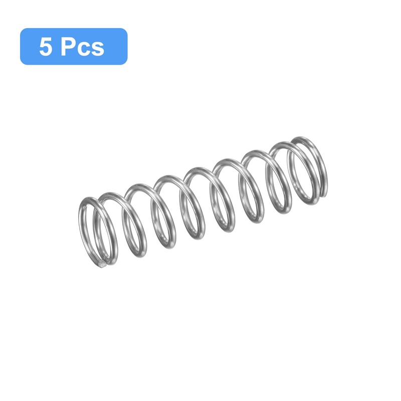 sourcing map Compression Spring, 5Pcs 304 Stainless Steel, 9mm OD,