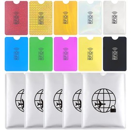 [Iwamatu] 10pcs + 5pcs Anti-Skimming Card Case IC Card Anti-Interference Privacy Protection Magnetic Shielding NFC RFID Protection Card and Passport Size