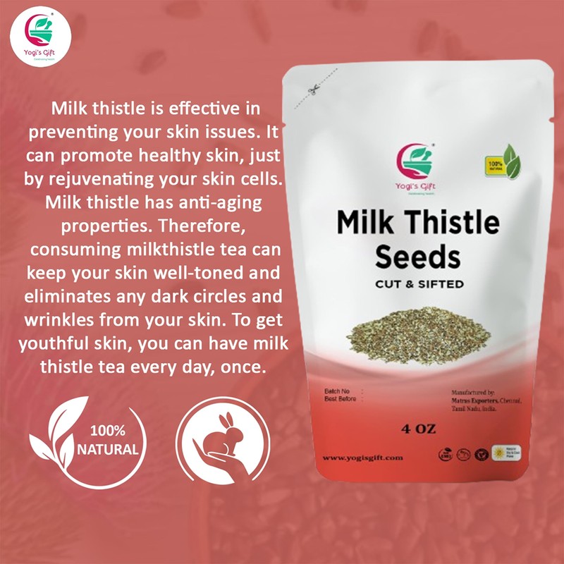 Milk Thistle Tea (Seeds) 4 oz, Cut and Sifted, 100%