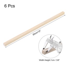 sourcing map 6pcs Wood Sticks, 3/8"x 3/8" x 12" Rectangle Wooden Cube Wood Square Dowel Rods for DIY Arts Decoration, Crafts Whittling, Hand Carved