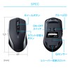 Sanwa Supply MA-WBL157BK Wireless Charging Mouse, Qi Compatible, Blue LED,