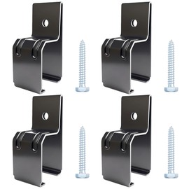 YOVXKAN Box Rail Hanger Bracket, Heavy Duty Exterior Barn Door Hardware, Used to Mount Rail for a Barn Door,Included Bolts (Black ，4 Pack