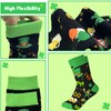 St Patricks Day Socks, Novelty Funny Green Four Leaf Clover