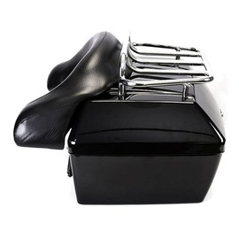 EIOFEVY Motorcycle Trunk Tail Box Luggage w/Top Rack & Backrest for Road Star for Road Star S for Roadliner for Roadliner S for for V Star 1100 Road Roadliner V 1100