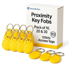 SecureMyDoor - 20x RFID Proximity Fobs in Yellow - Token - Fob - Tag - 125kHz Card Key - Ideal for Digital Keypad | Proximity Reader | Door Entry Access Control Security System