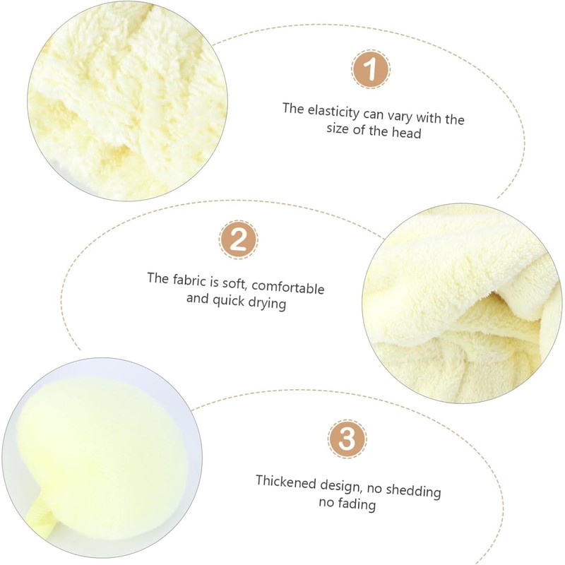 Toalla de Microfibra para Secado Rápido del Cabello Color Amarillo,