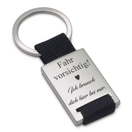 Favourite Person Key Ring Model: Drive Carefully Black