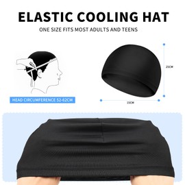 3Pcs Fahrradmütze Unter Helm,Sommer Cooling Skull Cap Helmet Liner,Fahrradhelm Mütze Schnelltrocknende Multifunktionale Kopfbedeckung Eisseidenhut Dehnbar Laufmütze für Radfahren Motorrad Herren Damen