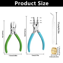 2 Pieces 6 in 1 Jewelry Pliers Jewelry Making Tool Bail Making Pliers Wire Bending for Beading Looping Shaping Wire DIY Crafts,Bending Jewelry Makings Looping Crafts