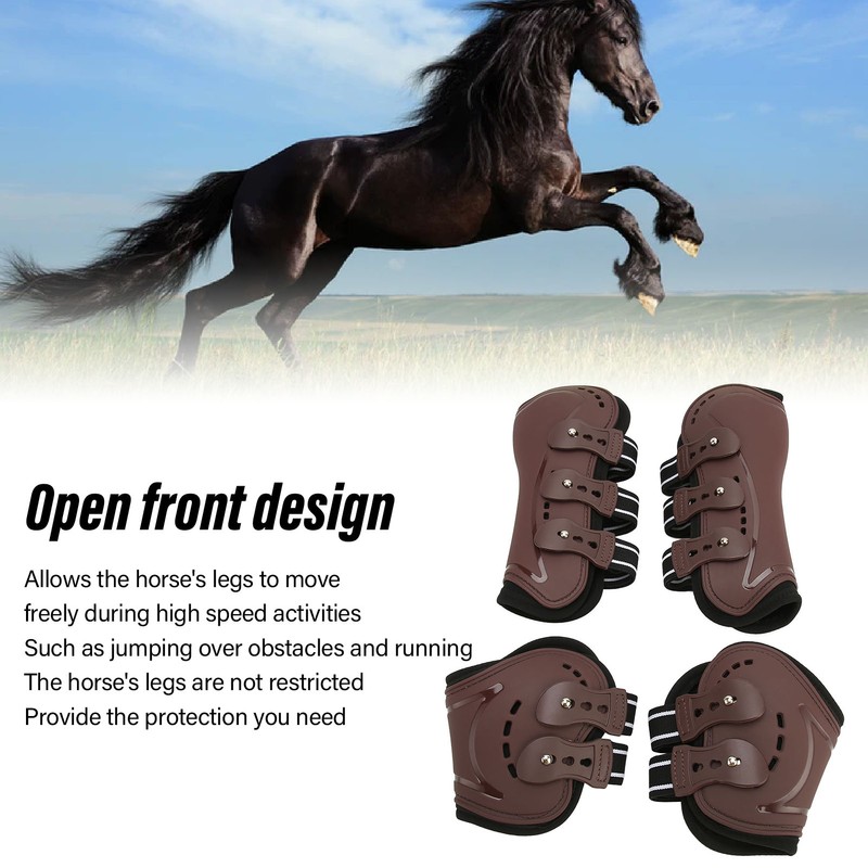 Horse Leg Guard Shock Absorption Protective Lightweight Adjustable Horse Front