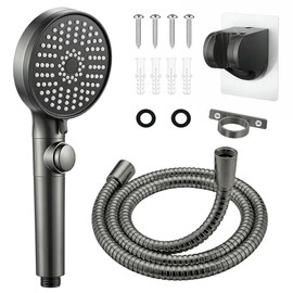 High Pressure RV Shower Head with Hose and 5 Spray Modes