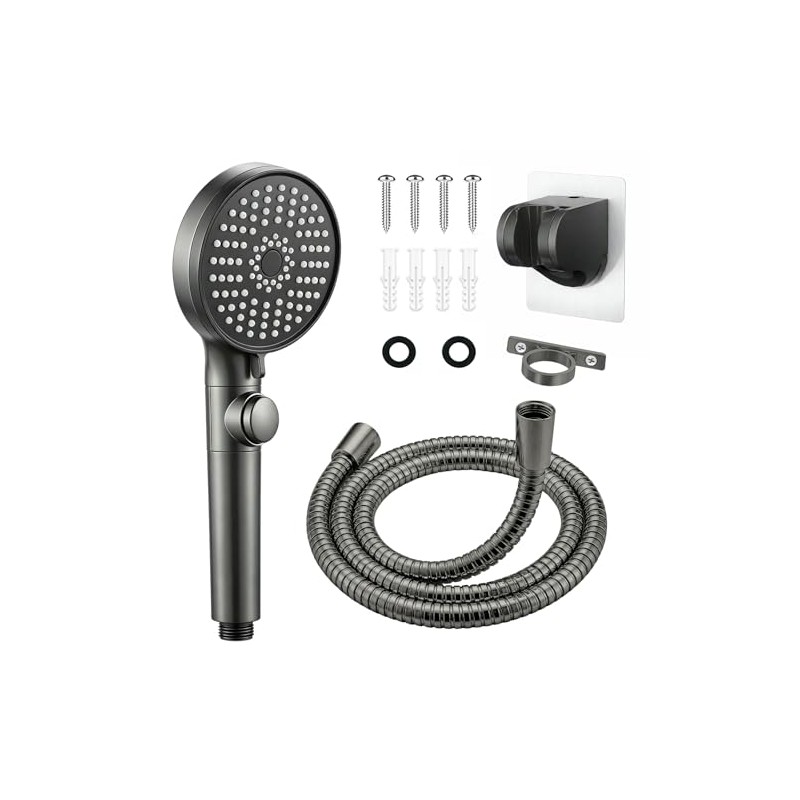 High Pressure RV Shower Head with Hose and 5 Spray