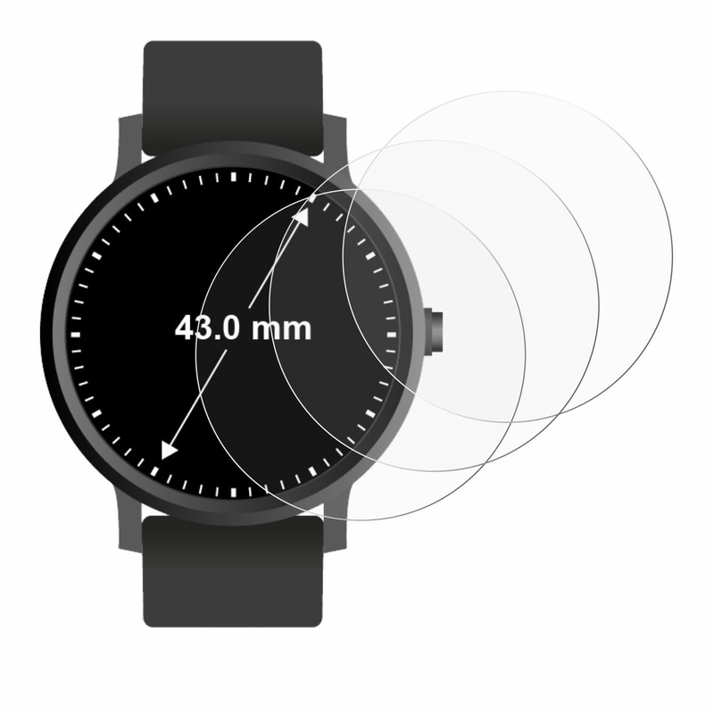 6x Screen Protector for Watches (circular, Diameter: 43mm) Protection Film
