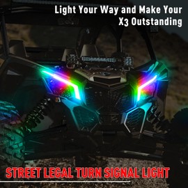 Beatto X3 Turn Signal Fang Light With White and Amber Color,Front Signature Accent Light Assembly Fit for Can-Am Maverick X3 and MAX models 2017-2025