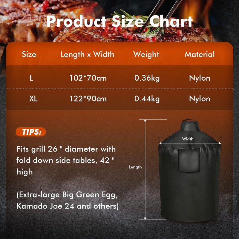 Grill Cover for Large Green Egg, Outdoor Cover with Durable