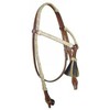 Riata Leather Crossover Headstall with Rawhide and Horsehair Accents