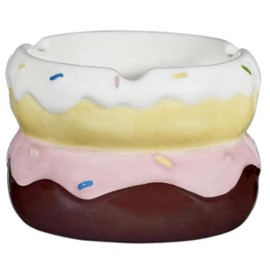 Polystone Ashtray for Home and Office (Cheeseburger) (Double Donut)