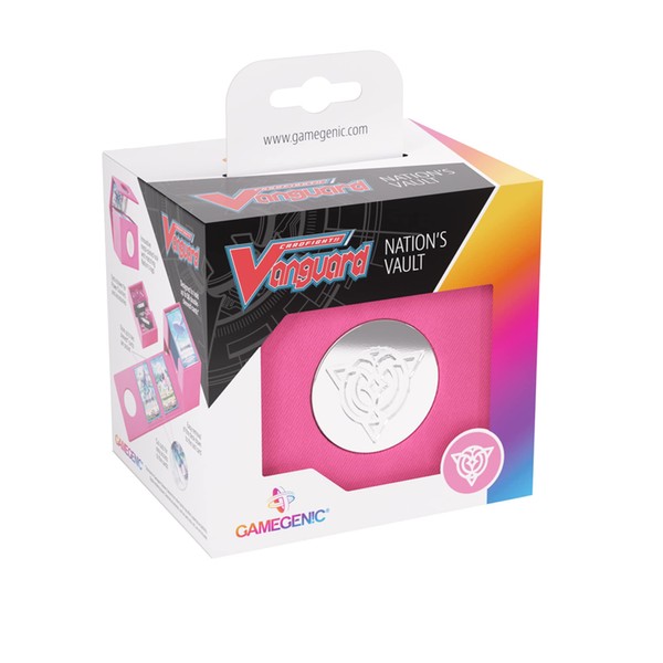 Gamegenic Cardfight!! Vanguard Nation's Vault | Premium Deck Box | Holds up to 50 Double-Sleeved Cards | Extra Drawer for Power Counters and Accessories | Lyrical Monasterio - Pink Color | Made