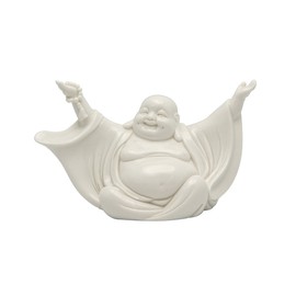 Cheering Happy Buddha Porcelain Statue