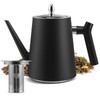 Stainless Steel Teapot with Strainer Insert, 1.5 L Black Teapot