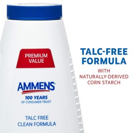 Ammens Body Powder Original – Talc-Free Clean Formula, All-Day 4X Strong Protection, 11 oz (Pack of 4)