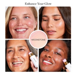 Ogee Sculpted Face Stick (MOONSTONE - ULTRAVIOLET SHEEN) Certified Organic Highlighter Makeup - Multi-Use Glow Highlighter Stick