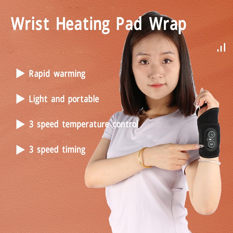 Electric Heated Wrist Brace 3 Temperature Gears Timing Hot Compress