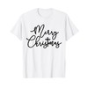 Christian Christmas Shirts, Merry Christmas Cross T-Shirt, White