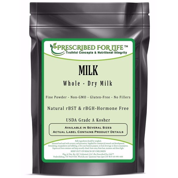 Dry Milk Powder | USDA Grade A Whole Milk rBST & rBGH Free, Non-GMO, Kosher, Halal | Shelf Stable Powdered Milk, 12 oz (340 g)